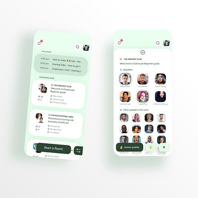 Clubhouse redesign app clean ui clubhouse design ios iphone minimal prototype redesign social socialmedia ui uidesign userinterface ux uxdesign uxui