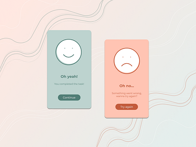 Daily UI #011 - Flash Message 11 app daily ui daily ui 011 daily ui challenge dailyui dailyui 011 dailyuichallenge design error error message error page flash message green pink smiley success success message ui ux