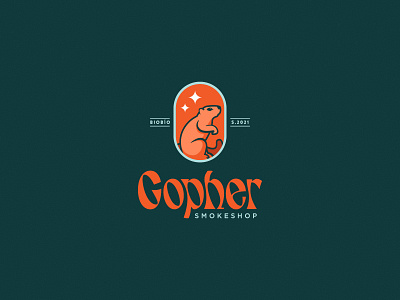 Gopher 01 animal badge brand branding color gopher illustration logo logotype marca orange typeface typography