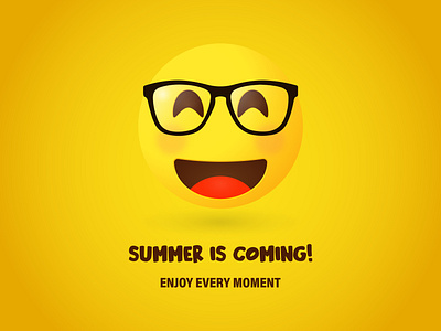 Summer is coming design design art emoji holidays illustration orange product simple smile summer sun sunglasses sweety warm weekend yellow