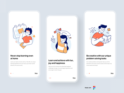 Learning App Onboarding adobexd app design branding covid19 design health illustration illustrator ios app design learning app ui uidesign uiux ux vector