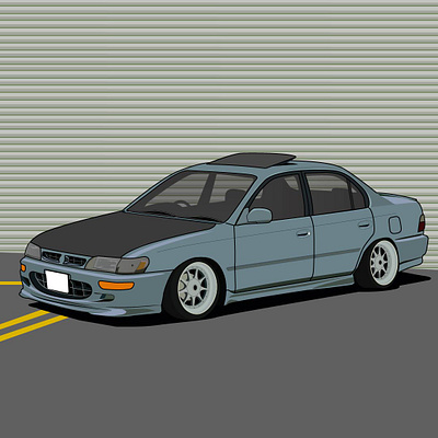 great corolla car illustration