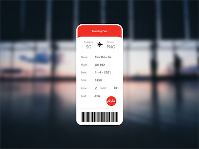 DailyUI::024 Boarding Pass #DailyUI design ui