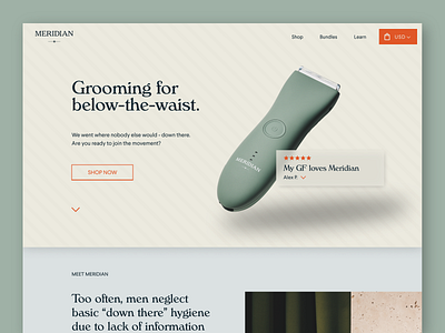 Meridian Landing Page branding design icons landing page landingpage marketing razor type ui ux