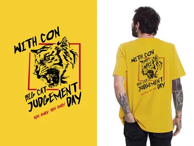 With Confidence Big Cat Judgement Day T-shirt 🐯 apparel band band art band merch band t shirt band tee big cat merchandise pop punk punk screen print typography with confidence