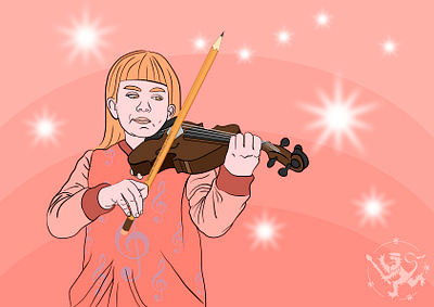 Imagine you re holding a violin bow callmefafa illustration jousi kuvitus lyijykynä madeinaffinity pencil piirros vector illustration violin bow violinist viulisti