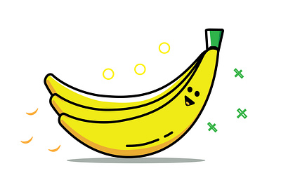 3 banana icon banana banana leaves bananas design eat flat flat design flat icon flat icon design flat icons food healty icon icons illustration kawaii vegetable vegetables