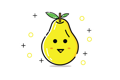 Pear icon kawaii design eat flat flat design flat icon food fruit healty icon icons illustration kawaii kawaii art kawaii food pear pearl pears