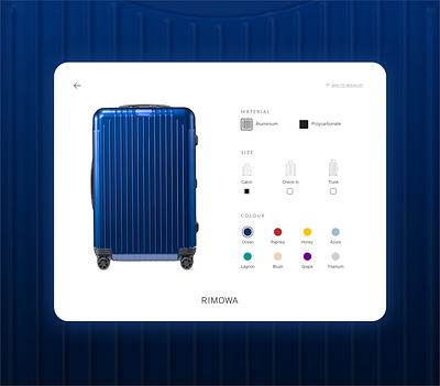 Daily UI - Settings - Rimowa rimowa settings webdesign