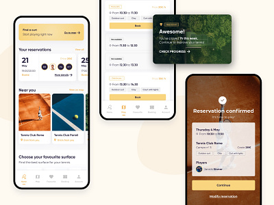 Book your curt app design digital tennis ui ux