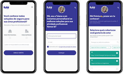 Project Tuia #2 app design insurance system ui uiux ux website