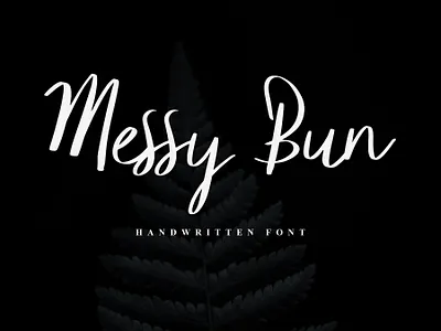 Messy Bun design font design handmade handwritten illustration logo script typography web