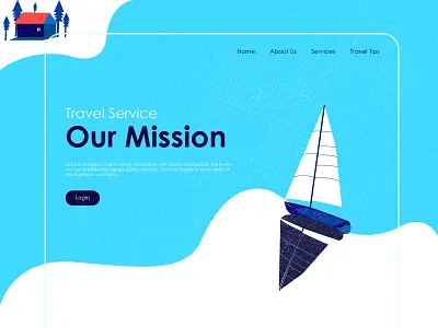 Travel Boat design illustration travel app ui travelling web page design webpage design webpage illustration website website design