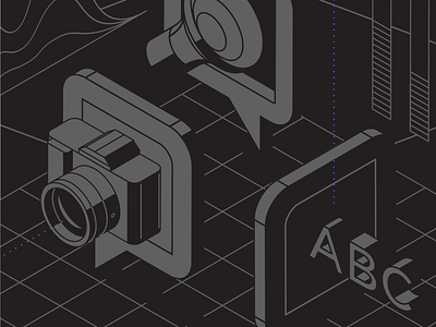 Products Elements 2 camera content data grid isometric pattern