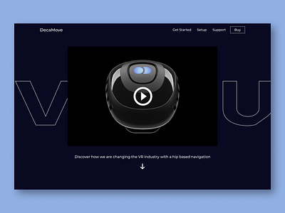 Minimal hero section - Virtual Reality gadget dark blue hero hero section reality ui ui design ux ux design video virtual virtual reality vr vr design web design