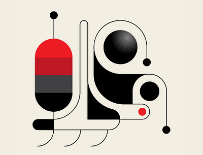 Rover Lunar abstract design black design geometric illustration red trufcreative vector