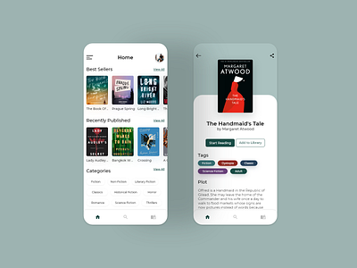 E-book reader app UI design adobe xd android app design ebook homepage ios mockup product page reader ui