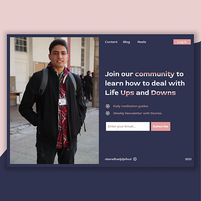 Obenelhadjdjelloul Newsletter brading community minimal newsletter newsletter design newsletter template self devepment subscribe form ui ux user interface website