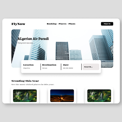 FlyNow Travel website airplane branding minimal reservation train travel travel app ui ux user interface website