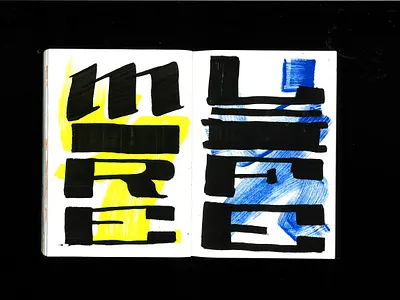 Sketchbook page #06 35 mm drawing dummy illustration ink lettering life marker more morelife page sketch sketchbook spread typo typogaphy