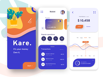 Kare Neobanque appdesign bankdesign figma figmadesign illustration illustration design illustrator mobile app mobile app design mobile ui mobilefirst neobankdesign softui ui uidesign uiux ux uxdesign vector webdesigner