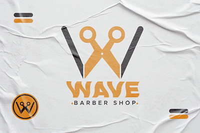 W Wave Barber Shop Logo 2021 design barber shop logo barbershop minimalist logo modern w logo w monogram waves website design