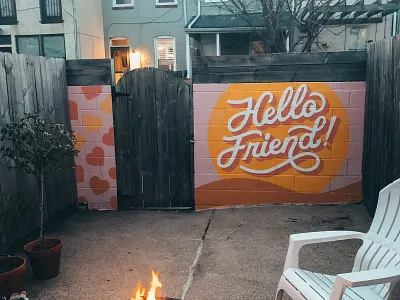 Residential Mural hand lettering illustration lettering lettering mural mural script