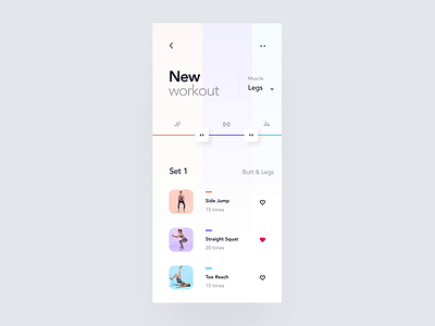 Workout Configuration ai animation app behance case study clean design exercise gym interaction interface ios minimal mobile motion product design prototype ui ux workout