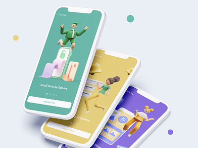 Onboarding: RezyPay app cards character design illustration interface onboard onboarding ui ux website