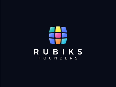Rubiks founders logo mark application brand brand design branding business clever clever smart creative clever smart modern colorful cube design entrepreneur internet knowledge logic logotype management rubiks cube smart technology