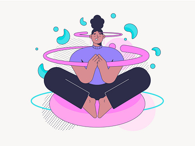 Meditation 2d art app illustration flat flat illustration meditation selfcare stroke illustration vector vector illustration yoga