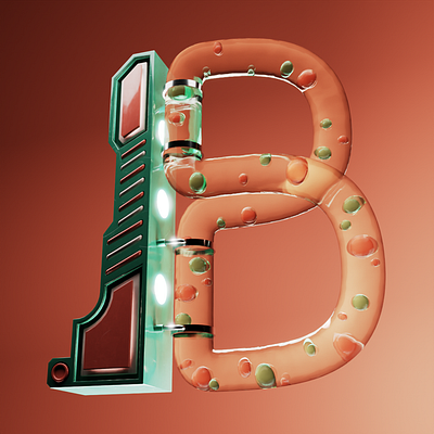 36 Days of Type: B 36daysoftype 3d blender blender3d science scifi typography