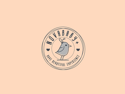 Nova Baby + bird brand design branding children clothing clothing brand design elegant flat icon kids logo logodesign minimal minimalist simple vector