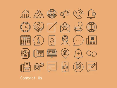 Contact Us contact contact us graphic design house icon design icon set iconography icons illustration illustrator line icons location support
