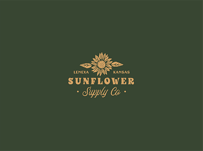 Sunflower Supply Co II branding design illustration kansas city logo