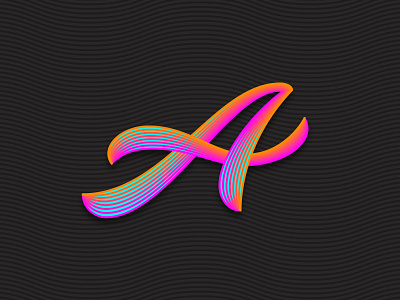 A branding calligraphy flow gradients lettering logo