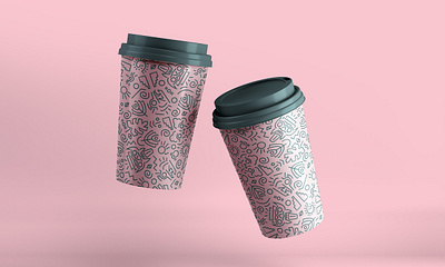 Wa-kung Coffee Cups brand design brand identity branding branding agency designer graphic design illustration logo logo design print design