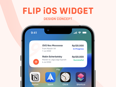 📱 Flip iOS Widget Design Concept app ui figma finance app ios app ios widget mobile app motion graphics ui ui design ui mockup