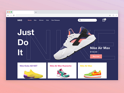 Shoe E-Commerce adobexd design ecommerce homepage nike shoe ui ux web webdesign website xddailychallenge