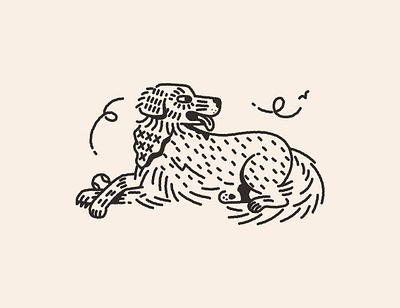 wicket tattoo animal bandana character dog golden golden retriever illustration ink line work minimal simple tattoo tongue