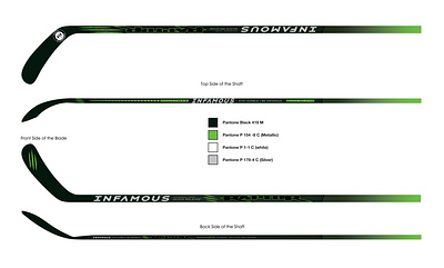 INFAMOUS RAPTOR FINAL branding design hockey stick illustrator layout