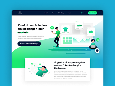 Squids - Landing Page V2 blue branding clean design clean ui design ecommerce ecommerce app ecommerce design figma illustration illustration art landing design landing page landing page design ui ux web web design website website design