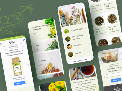 Herbis Tea and Medicinal Herbs branding ui ux