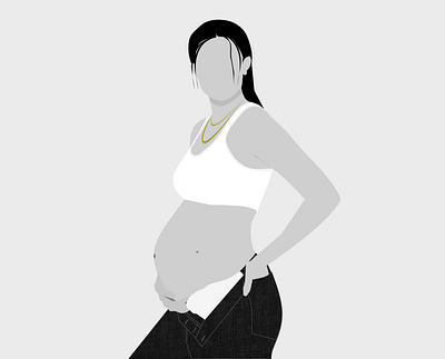 Gigi Hadid app design flat gigi hadid illustration minimal model modeling pregnant ui