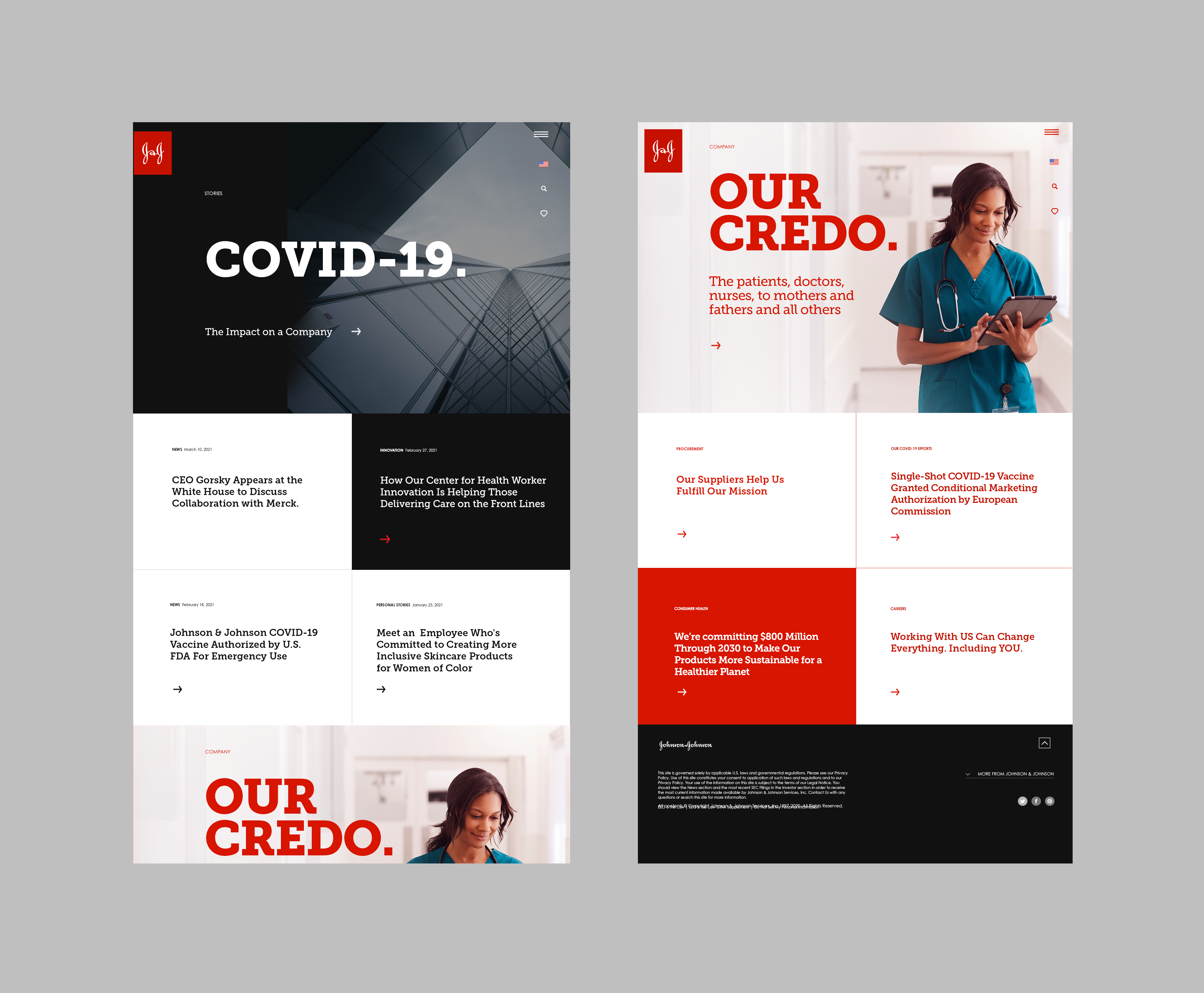 Johnson & Johnson Corporate Website Redesign customer experience cx digital experience dxp ui ux website concept website design website inspiration