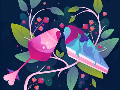 Valentines Day editorial illustration magazine cover print design vector