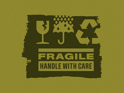 Please handle with care branding brush cautious design fragile graphic design icons illustration lettering logo packaging paint stroke type typography vector warning