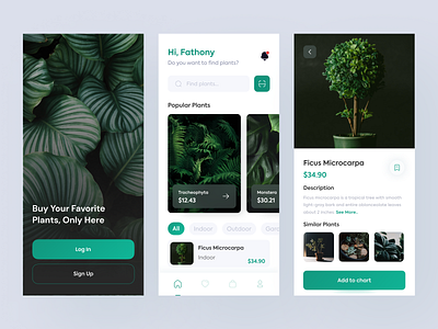 Laroba-Plants Shop Mobile App app appui clean design exploration green mobile app mobile ui mobileapps plants plants app shop shop app shop plants shopping app ui uidesign uiux