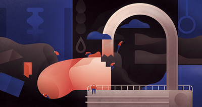 Suicidal thoughts editorial illustration vector