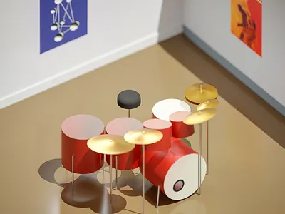 Drum kit 3d 3d art blender blender 3d blender3d drum drum kit drumkit drums